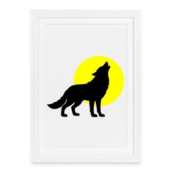Wolf Silhouette - Framed poster (27 × 37 cm) - white - Front