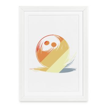Style rétro du dessin au bowling - Affiche encadrée (27 × 37 cm) - blanc - Devant