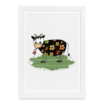 Vache - Affiche encadrée (27 × 37 cm) - blanc - Devant