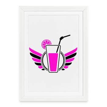 Ailes de cocktail - Affiche encadrée (27 × 37 cm) - blanc - Devant