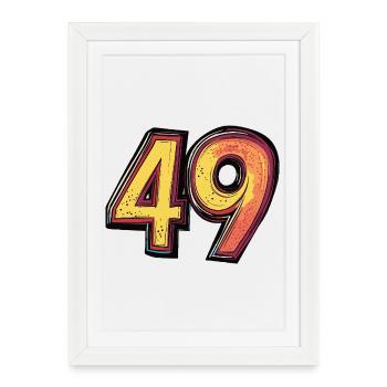 49 Nombre Coloré - Affiche encadrée (27 × 37 cm) - blanc - Devant