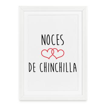 Anniversaire Mariage Noces de Chinchilla 67 Ans - Affiche encadrée (27 × 37 cm) - blanc - Devant