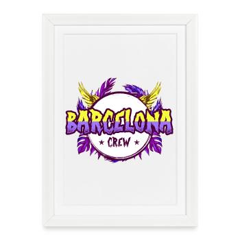 Barcelona Crew Colorful - Framed poster (27 × 37 cm) - white - Front