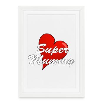SUPER MAMAN - Affiche encadrée (27 × 37 cm) - blanc - Devant