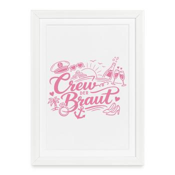 Équipage de la Mariée – Croisière pour enterrement de vie de garçon - Affiche encadrée (27 × 37 cm) - blanc - Devant