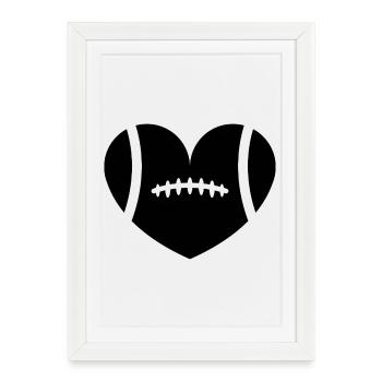 Football Heart - Framed poster (27 × 37 cm) - white - Front