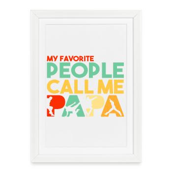 Parkour Papa Traceur Silhouette Art sportif rétro - Affiche encadrée (27 × 37 cm) - blanc - Devant