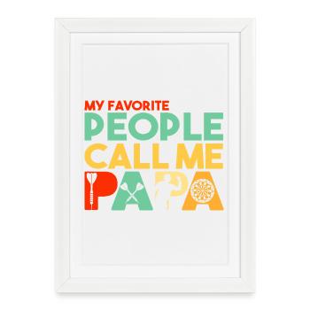 Les gens préférés m’appellent Papa Maître des Fléchettes - Affiche encadrée (27 × 37 cm) - blanc - Devant