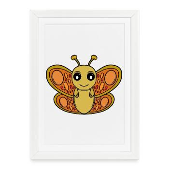 Sunny Chibi Butterfly - Framed poster (27 × 37 cm) - white - Front
