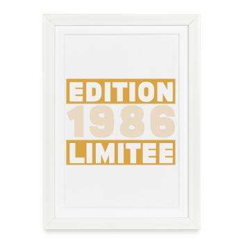 1986 40 ans Anniversaire Vintage Cadeau - Affiche encadrée (27 × 37 cm) - blanc - Devant