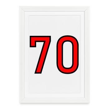 70. 70 YEARS. 70th ANNIVERSARY. 70 YEARS ANNIVERSARY. - Framed poster (27 × 37 cm) - white - Front