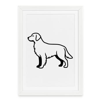 Résumé du chien labrador retriever - Affiche encadrée (27 × 37 cm) - blanc - Devant