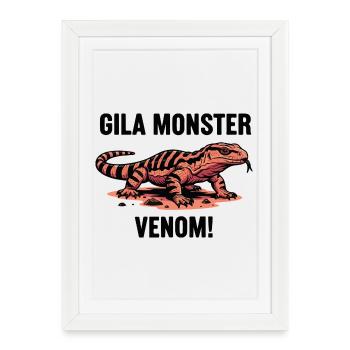 Monstre de Gila Venin Lézard Danger Desert Noir - Affiche encadrée (27 × 37 cm) - blanc - Devant
