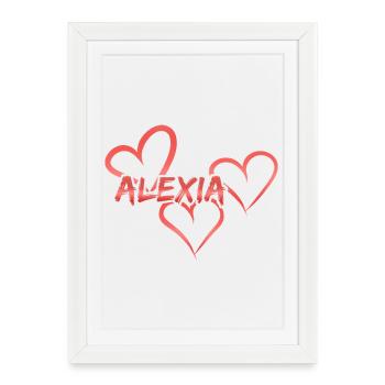 Prénom Alexia - Affiche encadrée (27 × 37 cm) - blanc - Devant