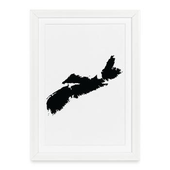 Carte de la Nouvelle-Écosse - Affiche encadrée (27 × 37 cm) - blanc - Devant