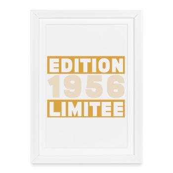 1956 70 ans Anniversaire Vintage Cadeau - Affiche encadrée (27 × 37 cm) - blanc - Devant