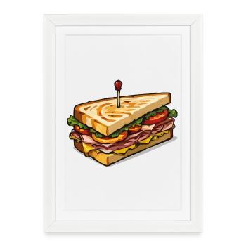 Club Sandwich Pin Art - Framed poster (27 × 37 cm) - white - Front