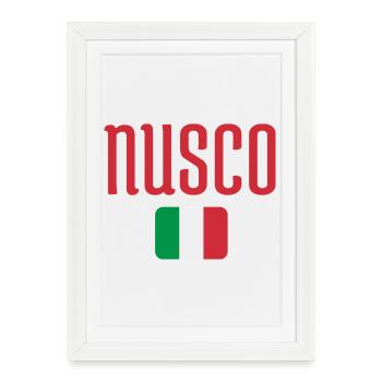 Nusco Drapeau italien - Affiche encadrée (27 × 37 cm) - blanc - Devant