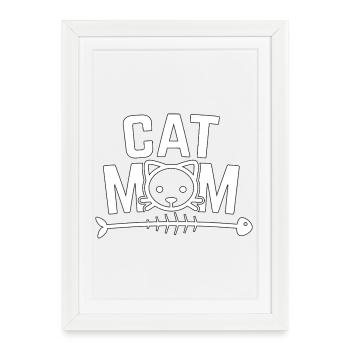 T-shirt Cat Mum - Affiche encadrée (27 × 37 cm) - blanc - Devant