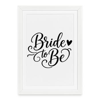 Future mariée lettressant avec le cœur - Affiche encadrée (27 × 37 cm) - blanc - Devant