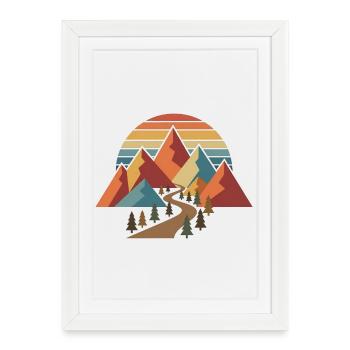 Retro Hiking Mountain Adventure Design - Framed poster (27 × 37 cm) - white - Front
