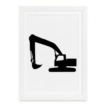 Excavator Power – Construction Life - Framed poster (27 × 37 cm) - white - Front