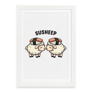 Susheep - Affiche encadrée (27 × 37 cm) - blanc - Devant