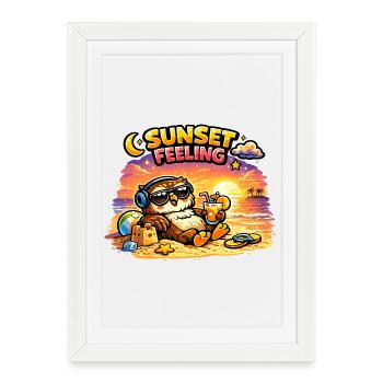 Sunset Feeling Owl Getaway - Framed poster (27 × 37 cm) - white - Front