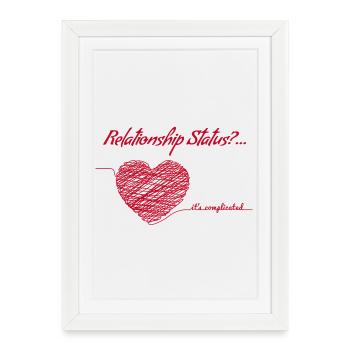 c’est compliqué ~ (Statut relationnel) - Affiche encadrée (27 × 37 cm) - blanc - Devant