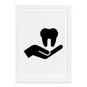 Dentiste, dentiste, cabinet dentaire - Affiche encadrée (27 × 37 cm) - blanc - Devant