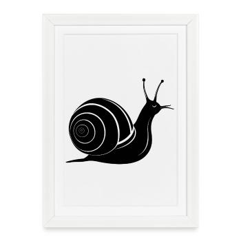 Snail - Framed poster (27 × 37 cm) - white - Front
