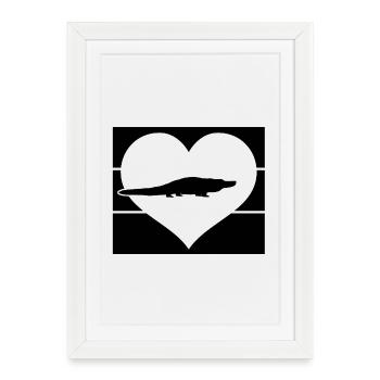 Cœur d’alligator - Affiche encadrée (27 × 37 cm) - blanc - Devant
