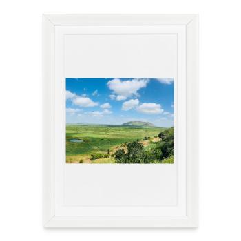 Steppe landscape with a lake - Framed poster (27 × 37 cm) - white - Front