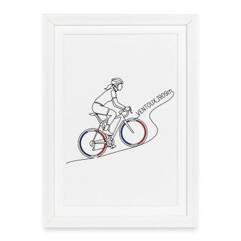 Mont Ventoux 1909m Minimalist Line Art - Framed poster (27 × 37 cm) - white - Front