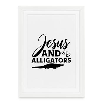 Alligators de Jésus - Affiche encadrée (27 × 37 cm) - blanc - Devant