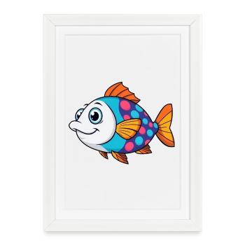 Poissons tropicaux colorés - Affiche encadrée (27 × 37 cm) - blanc - Devant