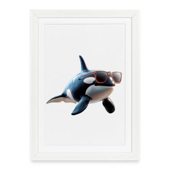 Orques Animaux marins - Affiche encadrée (27 × 37 cm) - blanc - Devant