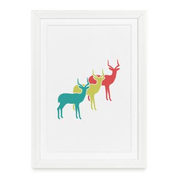 Antelope Silhouettes Vintage - Framed poster (27 × 37 cm) - white - Front