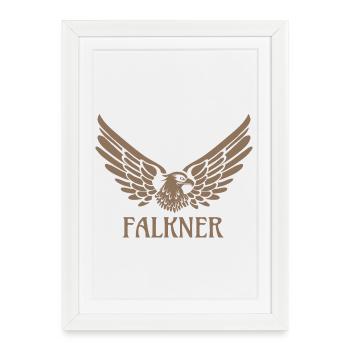 Don de fauconnerie fauconnière aigle fauconnerie - Affiche encadrée (27 × 37 cm) - blanc - Devant