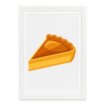 Tranche de tarte à la citrouille - Affiche encadrée (27 × 37 cm) - blanc - Devant