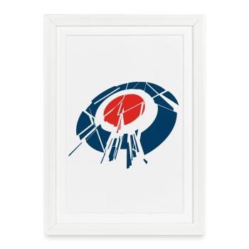 Dart - Affiche encadrée (27 × 37 cm) - blanc - Devant