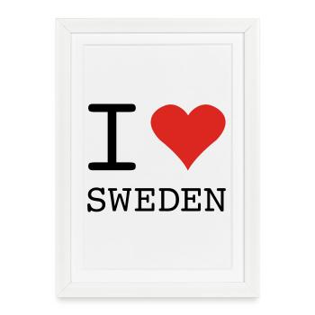 J’AIME LA SUÈDE Schweden - Affiche encadrée (27 × 37 cm) - blanc - Devant