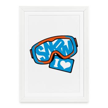 la neige - Affiche encadrée (27 × 37 cm) - blanc - Devant
