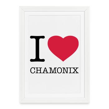 I LOVE CHAMONIX France France Après-ski - Affiche encadrée (27 × 37 cm) - blanc - Devant