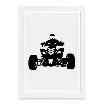 Quad - Affiche encadrée (27 × 37 cm) - blanc - Devant