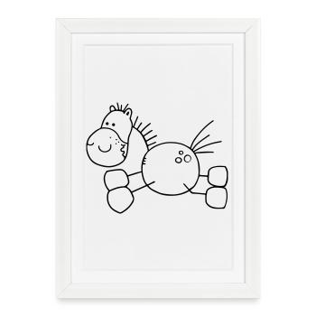 Thick Cartoon Horse - Pony - Horse - Framed poster (27 × 37 cm) - white - Front