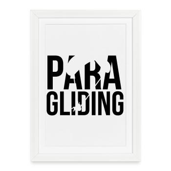paragliding - Framed poster (27 × 37 cm) - white - Front