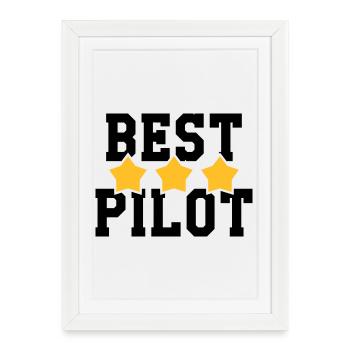 Best Pilot - Framed poster (27 × 37 cm) - white - Front