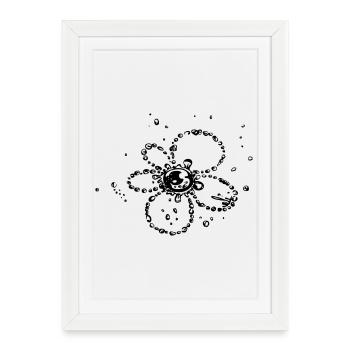 Fleur de gouttes d'eau - Affiche encadrée (27 × 37 cm) - blanc - Devant