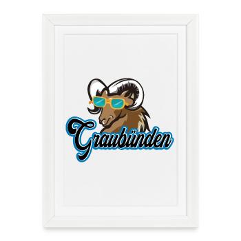 Style Capricorne des Grisons - Affiche encadrée (27 × 37 cm) - blanc - Devant